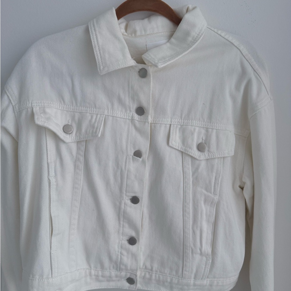 Le Lis White Jean Jacket Fringe Denim Style